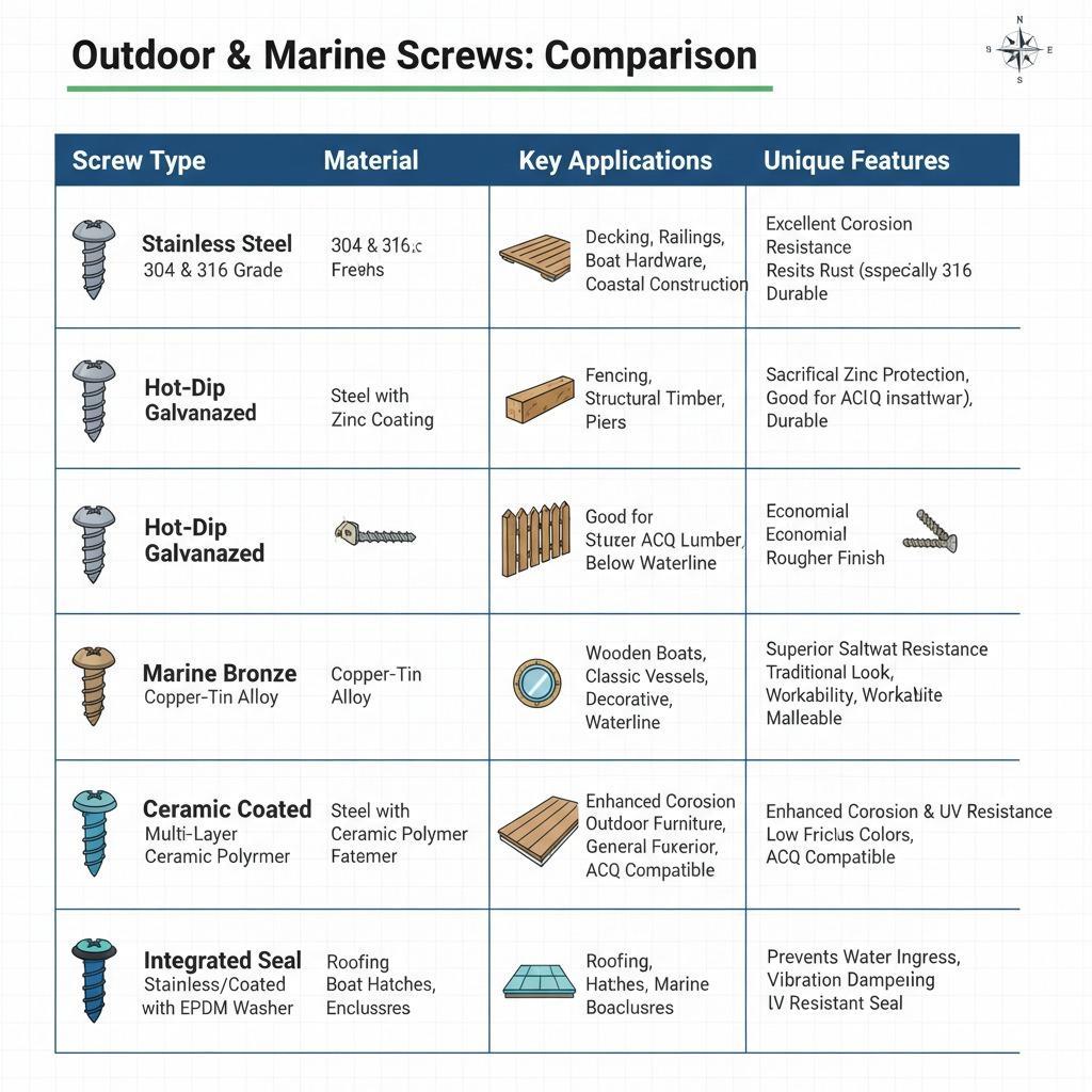 Exploring Types of Screws for Outdoor & Marine Use