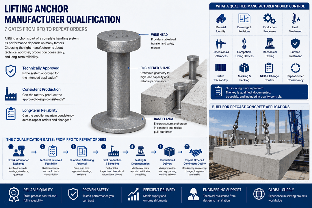 Lifting Anchor Manufacturer Qualification: 7 Gates From RFQ to Repeat Orders